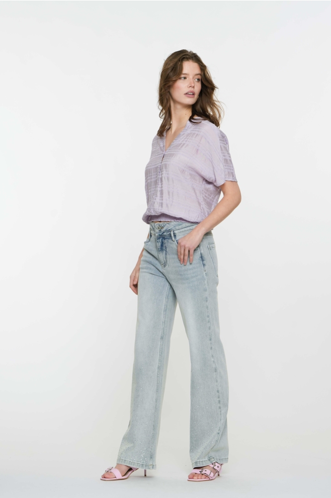 JEANS MET STRASS STEENTJES 51044 10 Heavy Bleached denim